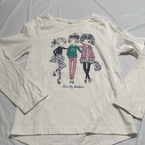 Gymboree White Long Sleeve Tee with Graphic Design